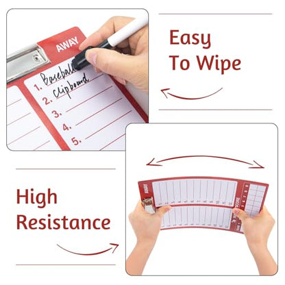 WISYOK Dry Erase Baseball Clipboard, Double Sided, Red | Marker, Lineup Board for Coaches, Management, Practice Planning, Game Strategy, Team Meetings - style: Baseball Red