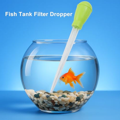 Murtenze 2 Pack Manual Fish Tank Water Changer Aquarium Dropper, Green Clean Pipette Dropper Waste Remover, Mini Gravel Cleaning Straw for Aquarium Cleaning/Aquarium Owners
