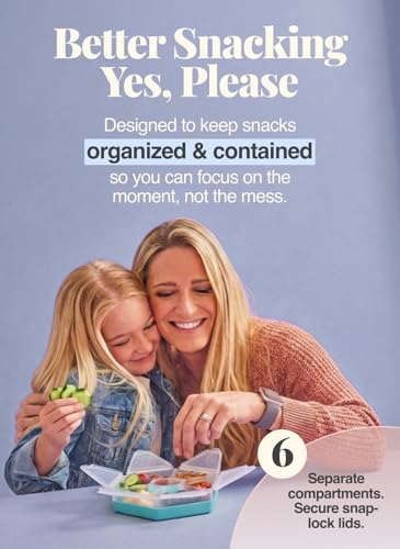 melii Hexagonal Snackle Box | 6 Compartment Snack Container with Individual Snap-Lock Lids, Easy-Grip Design for Kids & Adults, Portion-Control Food Storage for Lunch, Travel & On-the-Go (Pink)