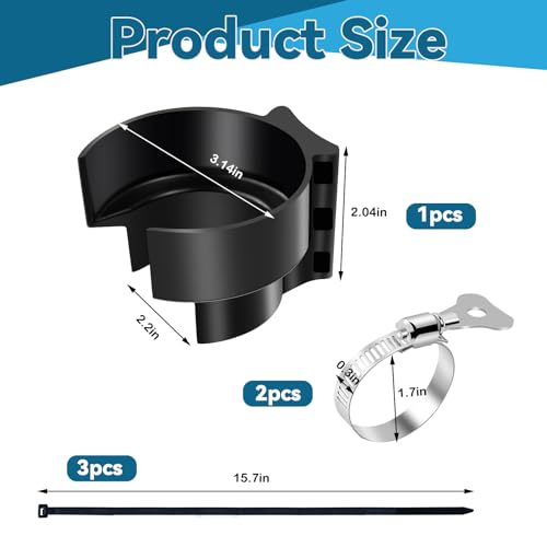 1 Pack Swimming Pool Plunger Valve Bracket, Pool Hose Holder Intake Hose Bracket with Hose Clamps, Pool Pipe Holder Compatible with Most Brand, Pool Valve Support for Above Ground Pools Accessories