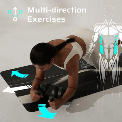 BERTER Fitness Ab Roller Wheel with Elbow Support Abdominal Trainer Roller Workout Equipment for Core Strength Training for Men and Women