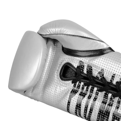 Title Boxing Pro Mex Professional Edge Lace Training/Sparring Boxing Gloves - color: Silver, size: 18 oz