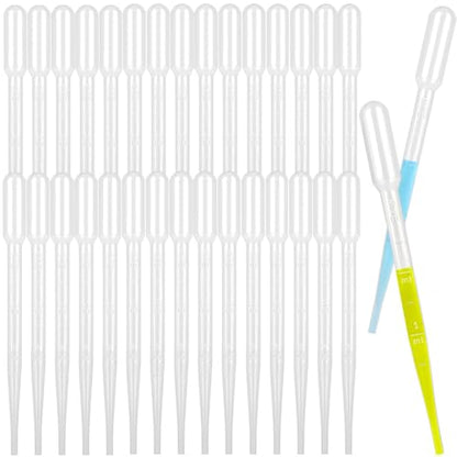 𝟭𝟬𝟬𝟬𝗣𝗰𝘀 𝟯𝗺𝗹 Dropper Pipettes- Plastic Transfer Pipette for Lab Science, Essential Oil, DIY Art, Medicine - Excellent Suction Without Leakage