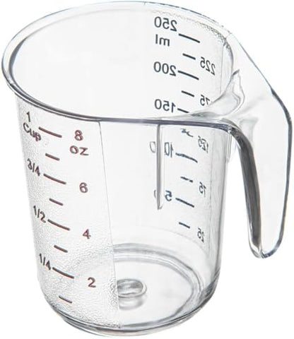 EASILY 1 Cup Measuring Jar 1Durable Measuring Beaker - Metric And lmperialUnits Handle With Thumb-Grip Design Clear PlasticMeasuring Cup Tolerates Up To 248F