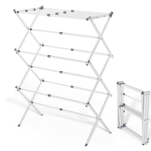 Foldable Clothes Drying Rack 41"x29"x14" - White - size: 3-Tier