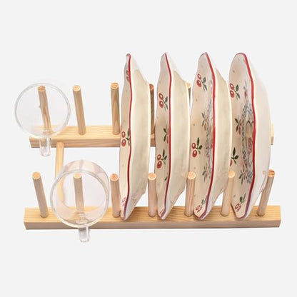 Kunovo Bamboo Dish Rack,Pot lid/Plate/Cutting Board Organizer for Kitchen cabinets,Bottle Drying Holder… - color: 6g