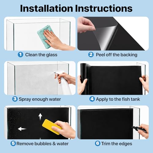Large Fish Tank Background, Static Cling Black Aquarium Background, Glue-Free, Easy Installation Fish Tank Aquarium Backdrop Wallpaper Decorations(29.5"x 78.7") - size: 29.5" x 78.7"