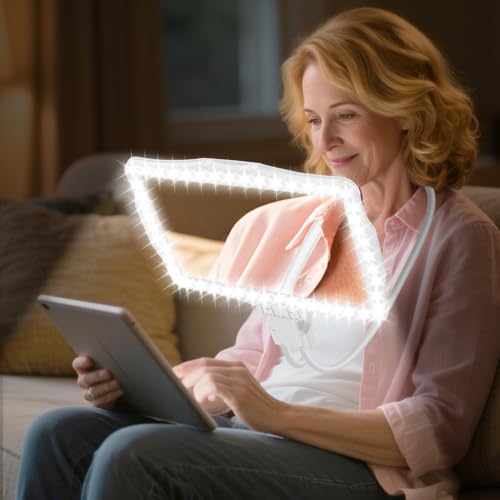 Large 10X Rechargeable Magnifying Glass for Reading with Light Hands Free Magnifying Glass Neck Wear Magnifier with 50 Led Lights Full Book Page Magnifier for Seniors Low Vision Elderly,White - color: White