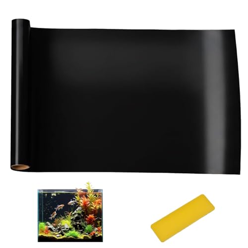 Black Aquarium Background Sticker, electrostatic adsorption Type—no Glue Required, Leaves no Residue, Easy to Install, and Reusable. Fish Tank Poster Decoration (39 x 17.5inches) - size: 39 x 17.5inches