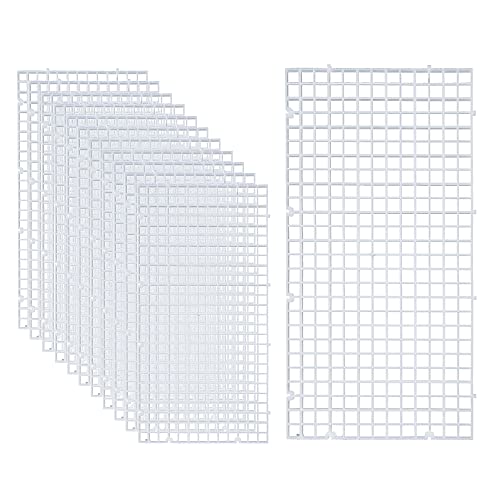 12 Pcs Aquarium Fish Tank Divider Plastic Egg Crate Aquarium Filter Bottom Tray Grid Isolation Board Partition Net Pane Separator (S 12pcs) - size: S 12pcs