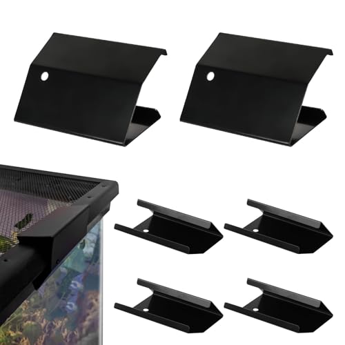 6PCS Large Reptile Tank Clips, Terrarium Covers Heavy Duty Screen Clips for 30Gallons or Larger, Reptile Aquarium Lid Clip, Screen Tank Metal Clip Escape for an Array of Reptiles from Terrarium