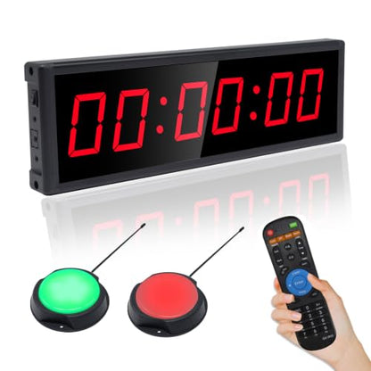LED Timer with 2 Wireless Button, Digital Interval Timer with Remote - color: Red With Two Buttons