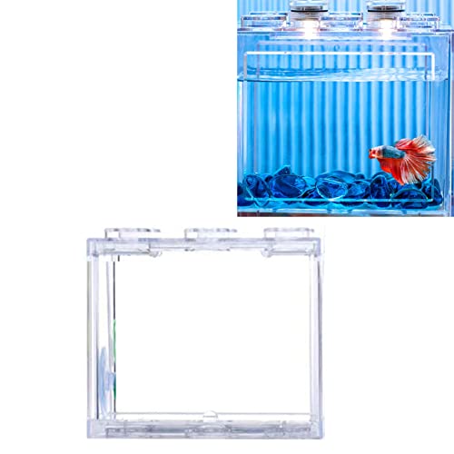 Portable Mini Betta Fish Tank, Small Plastic Acrylic Aquarium with Lid for Desktop, Transparent Travel Fish Bowl for Goldfish Shrimp, Easy to Clean and Carry