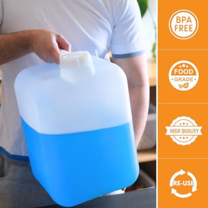 FastRack 5 Gallon Water Jug (Pack of 4) | BPA-free, Food-Grade, and Leak-Proof | White Water Container | Ideal for brewing, fermentation, or storage