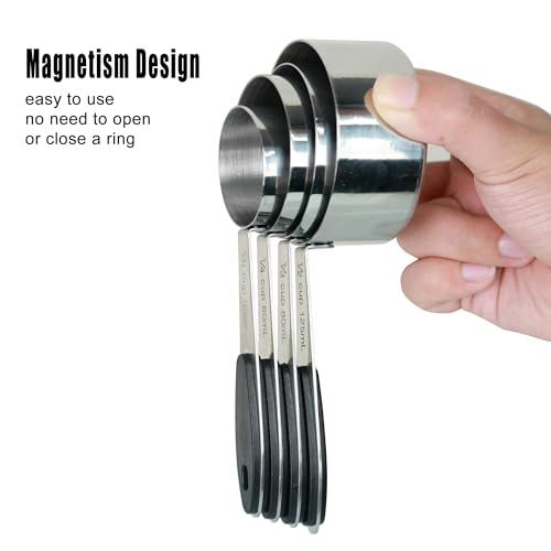 1/8 Cup Magnetic Grips Stainless Steel Measuring Cup -1PCS - size: 1/8 cup