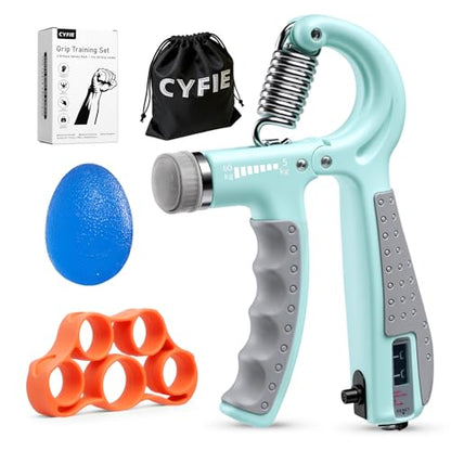 CYFIE Grip Strength Trainer Kit Adjustable 10-132Lbs Hand Exerciser Counter - color: Green