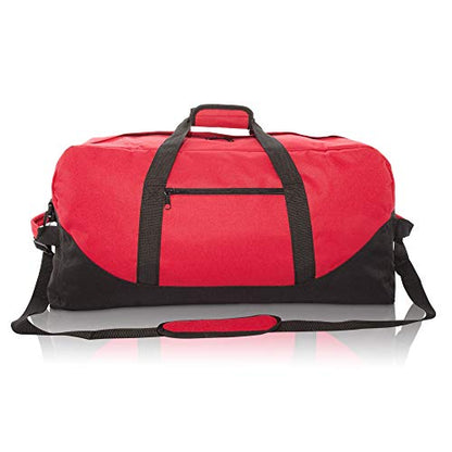 DALIX 25" Big Adventure Large Gym Sports Duffle Bag (Black Grey Navy Blue Red Camo) - color: Red