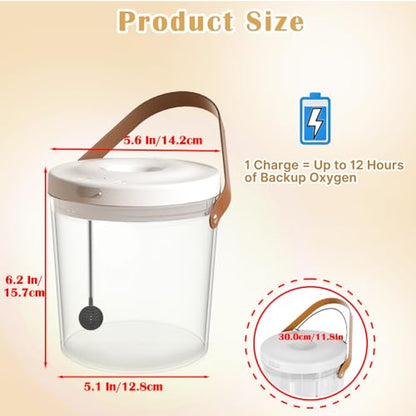 Rechargeable Portable Fish Tank with Lid, Small Plastic Desktop Aquarium Kit with 7 Color LED Light & Quiet Pump, Oxygen-Injected Fish Tank Kits, Travel Goldfish Tank Starter Kit