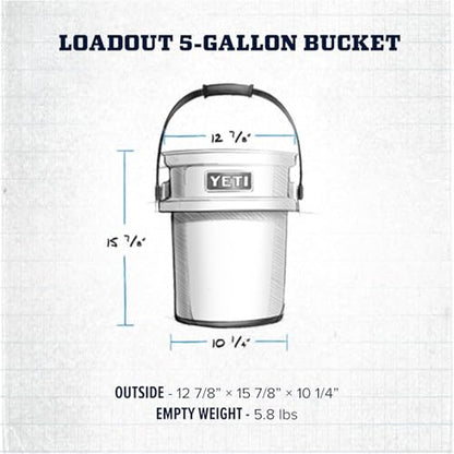 YETI Loadout 5-Gallon Bucket, Impact Resistant Fishing/Utility Bucket - color: Ultramarine Violet