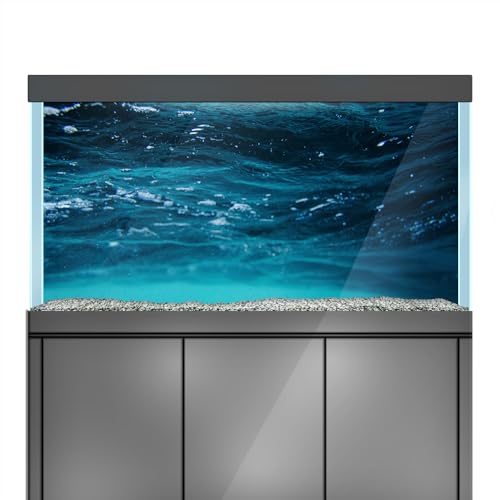 Aquarium Background Stickers - Underwater Wave Light Blue - Fish Tank Reptile Terrarium Decor Poster (45 x 30 cm / (17.7 x 11.8 inches)) - size: 45 x 30 cm / (17.7 x 11.8 inches)