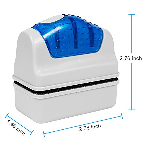 DaToo Aquarium Cleaner Fish Tank Glass Cleaner Algae Scraper Magnetic Scrubber Algae Clean Brush, 2 Pcs, 1 Yr Warranty - color: S (2pcs)