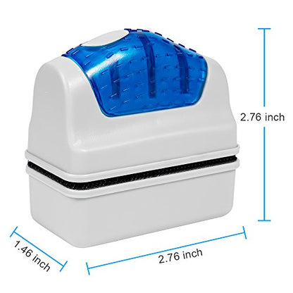 DaToo Aquarium Cleaner Fish Tank Glass Cleaner Algae Scraper Magnetic Scrubber Algae Clean Brush, 2 Pcs, 1 Yr Warranty - color: S (2pcs)