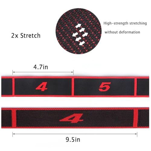 Stretch Strap Fitness Resistance Band for Stretching and Yoga Elastic Exercise Band with Loops Number Stretch Resistance Band with Clear Markings, Hamstring Stretcher Device Leg Exercise Equipment，8-Section Elastic Training Bands for Flexibility