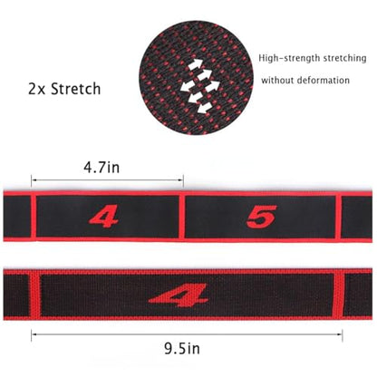 Stretch Strap Fitness Resistance Band for Stretching and Yoga Elastic Exercise Band with Loops Number Stretch Resistance Band with Clear Markings, Hamstring Stretcher Device Leg Exercise Equipment，8-Section Elastic Training Bands for Flexibility