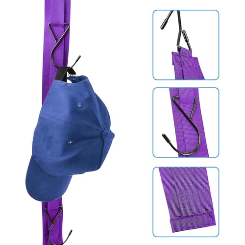 Hockey Hanger Portable Hanging Dryig Rack Hockey Gifts for Home and Outdoor Using in Ice Hockey Skating Football Camping Fishing 5 Hooks (Purple) - color: Purple