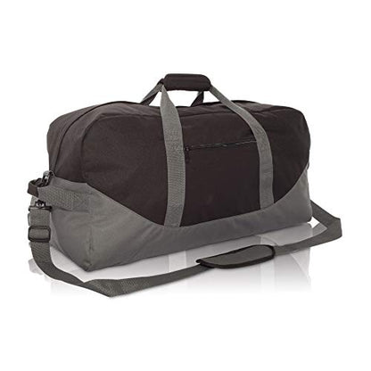 DALIX 25" Big Adventure Large Gym Sports Duffle Bag (Black Grey Navy Blue Red Camo) - color: Black-Gray