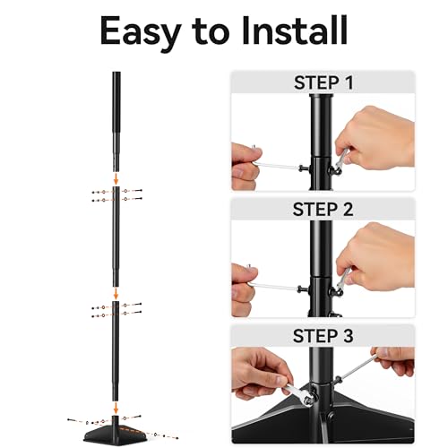 Heavy Duty Steel Tamper, 48" Handle Tamper with Comfortable Rubber Grip, 10×10" Garden Tamper Tool for Soil, Gravel, Asphalt & Lawn - size: 10*10