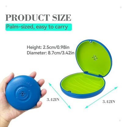 2 Pack Retainer Case with Vent Hole, Compatible with Invisalign - color: Blue Green