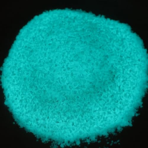 Glow in the Dark Gravel Stones,Aquarium Gravel,Aquarium Sand,Decorative Glow Gravel Rocks for Fairy Garden Fish Tank Succulents Pot Vase Filler Decor, 1 Pound (Blue Green, 1-3mm)