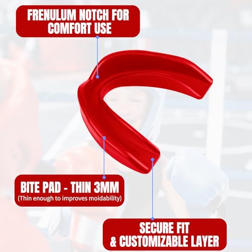 Kathfly 50 Pcs Football Mouth Guards Bulk Sports Mouthpieces - color: Red
