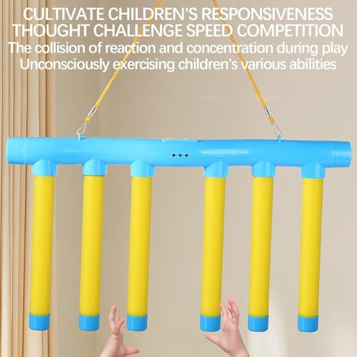 Reflex Drop Sticks Challenge Game, Hand Eye Coordination Training Toy, Reaction Time Training, Hand Speed Challenge Games, Adjustable Speed Catching Sticks Game (B) - color: Blue