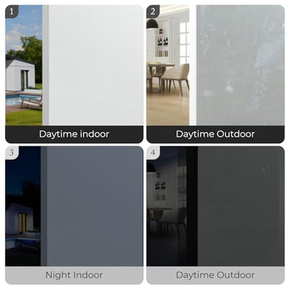 Frosted Glass Window Privacy Film, Embossed White, 17.5"x78.7" - color: Frosted, size: 17.52"x78.7"