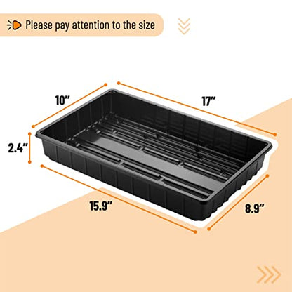 Mr. Pen- Seed Starter Trays, 5 Pack, 17"x10"x2.4", Durable Plastic Growing Trays, Stackable and Reusable Seedling Starter Kits for Indoor, Outdoor, Greenhouse Gardening, Planting, Hydroponic Systems