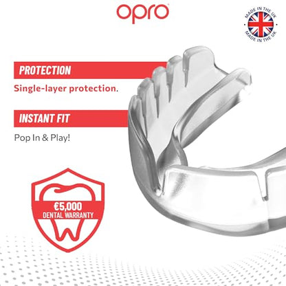 OPRO Snap-Fit Mouth Guard, Instant Fit (Clear) Adult - color: Clear, size: Adult (Age 11+)
