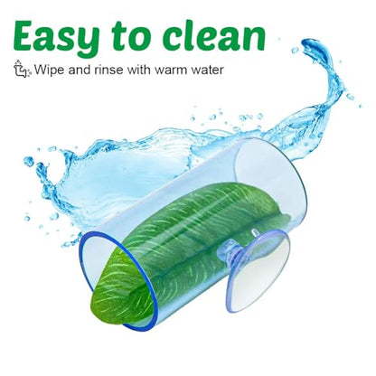 MiOYOOW Betta Shelter Hideaway, Acrylic Fish Shrimp Habitat Fish Tube Tunnel with Suction Pads Mounting for Small Fish Shrimp - color: Light Blue