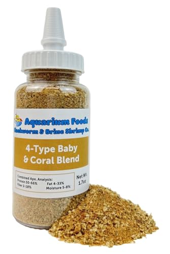 4-Type Mixed Blend of Cyclops, Daphnia, Rotifers, Ready to Eat Brine Shrimp Eggs for Tropical Fish Fry, Babies, Guppies, Tetras, Bettas, Nano Fish…1.7oz Squeeze Bottle