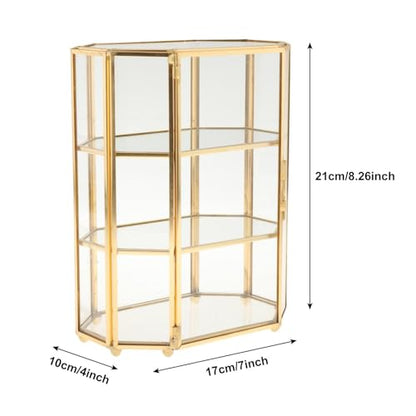 Three polygonal glass tiers keep rings, earrings, and necklaces separated without tangling. Holds 15–20 daily-wear pieces and shows everything at a glance