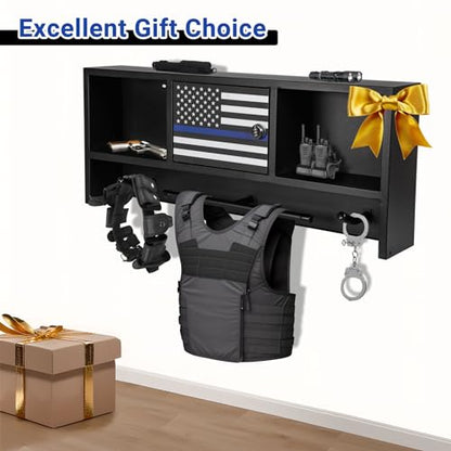 Neoaider Wall Mounted Police Gear Rack 36” x 4” x 15”, Police Hanger
