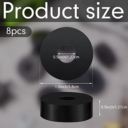 Vibration Isolation Washer Rubber Isolation Pads 1.5 Od 0.5 ID 0.5 in Rubber Washers Thick Anti Vibration Pads Bushings Mechanical Damping Solid(8 Pcs)
