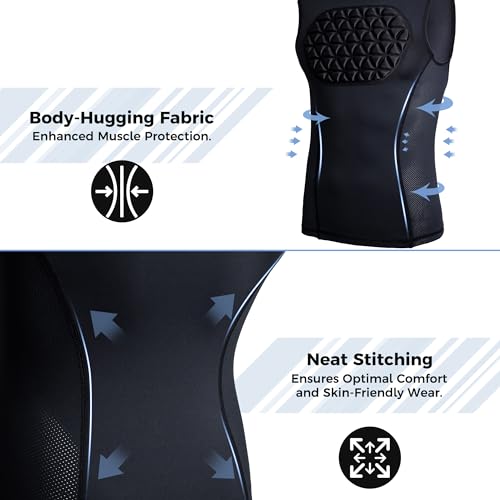 Youth Baseball Chest Protector Padded Compression Shirt | Sleeveless Protective Gear Baseball Softball Football Lacrosse T Ball Heart Sternum Guard - color: White/Grey, size: Medium