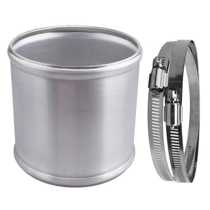 AC PERFORMANCE 4" (102mm) OD Aluminum Alloy Hose Joiner Silicone Pipe Connector Bead, 4" Length with 304 SS Clamps - size: 4" (102mm)