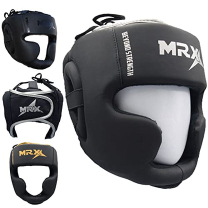 Boxing Headgear MMA Muay Thai, Head Gear for Kickboxing Sparring Grappling Martial Arts Taekwondo Training - color: Black-Silver, size: Large-X-Large