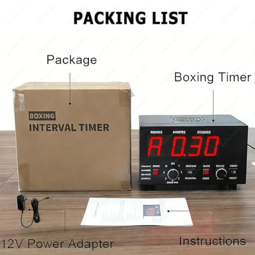 Professional Gym Interval Timer,Classic Boxing Round Timer,with Adjustable Buzzer Alarm,with LED Display,Selectable Training Time & Cycle Repetitions Green - color: Green