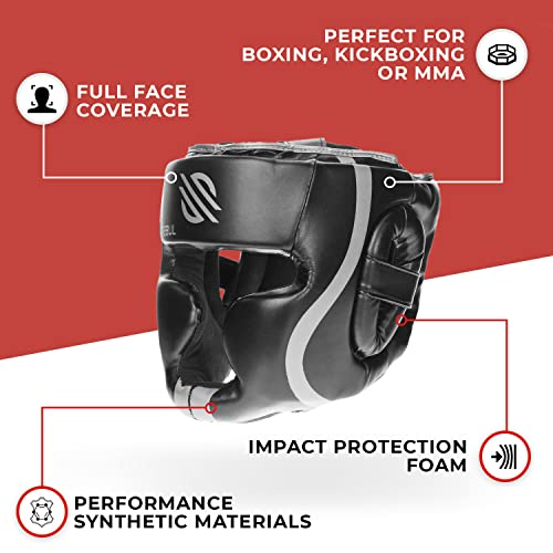 Sanabul Essential Boxing Headgear for Men & Women, Muay Thai MMA Headgear with Protective Padding, Full Face Coverage for Sparring Training