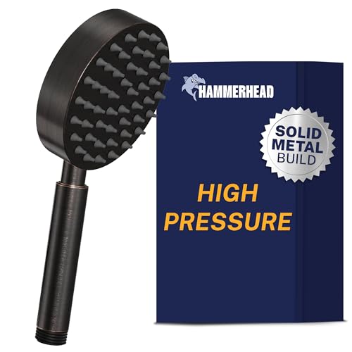 Solid Metal Hand Held Shower Head, Oil Rubbed Bronze | 4 Inch Spray Wand | Made from 304 Stainless Steel with Silicone Nozzles | Works With All Hoses, Slide Bars & Wall Mount Holders - color: Oil Rubbed Bronze, size: 2.5 GPM