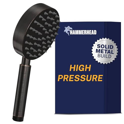 Solid Metal Hand Held Shower Head, Oil Rubbed Bronze | 4 Inch Spray Wand | Made from 304 Stainless Steel with Silicone Nozzles | Works With All Hoses, Slide Bars & Wall Mount Holders - color: Oil Rubbed Bronze, size: 2.5 GPM